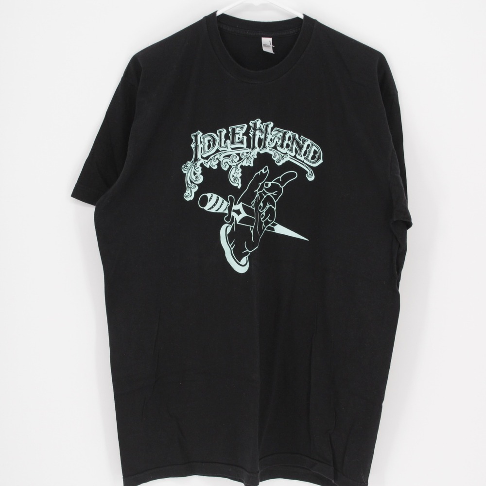 American Apparel Men's Black Idle Hand Graphic T-Shirt Sizeโ XL